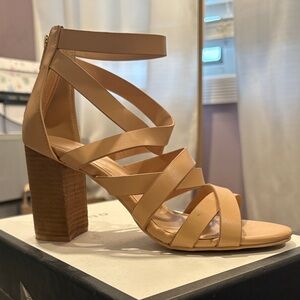Dynamite Tan Multi-Strap Block Heel Sandal